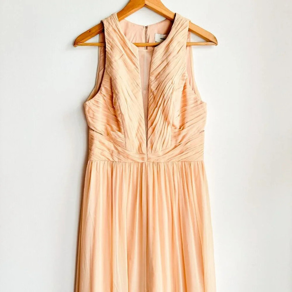 Anthropologie BHLDN Aurelie Light Blush Pink Silk Gown 8 - Picture 5 of 10